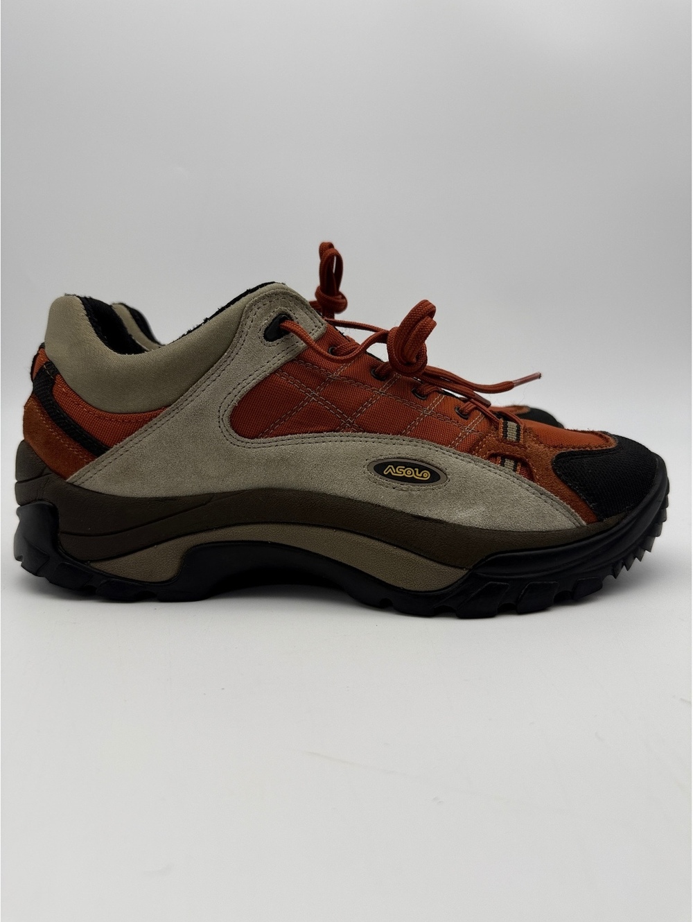 Asolo Womens Low Hiking Shoes Rust Orange Taupe Suede Trail Sneakers Size 10